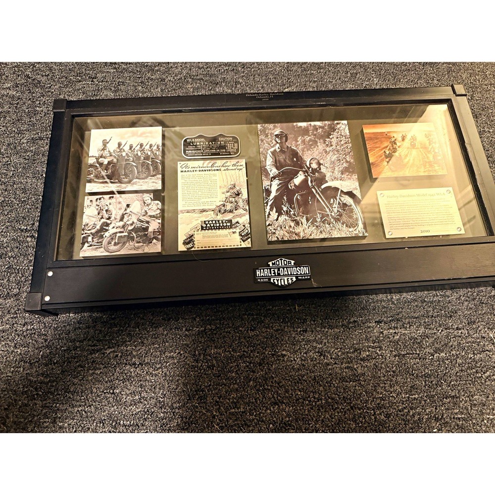 Harley-Davidson Model 1942 WLA Framed Display Plaque Museum 2010 Orlando FL